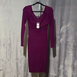 GUESS Knit Long Sleeve Mock Twisted Bustier Dress Size XS